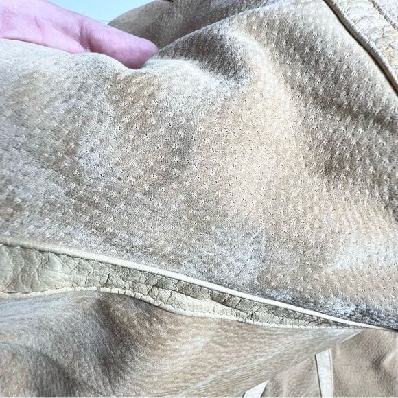 VTG Adventure Bound Wilsons Leather Suede Faux Fur Cropped Bomber Jacket XL - Picture 9 of 15